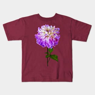 Pale Pink and White Dahlia Kids T-Shirt